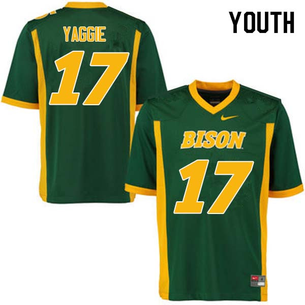 Youth #17 Carson Yaggie North Dakota State Bison College Football Jerseys Sale-Green - Click Image to Close